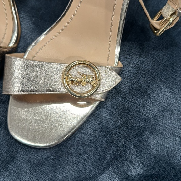 Coach Women's Maddi Rose Gold Leather Heels Size 8 - Picture 4 of 12